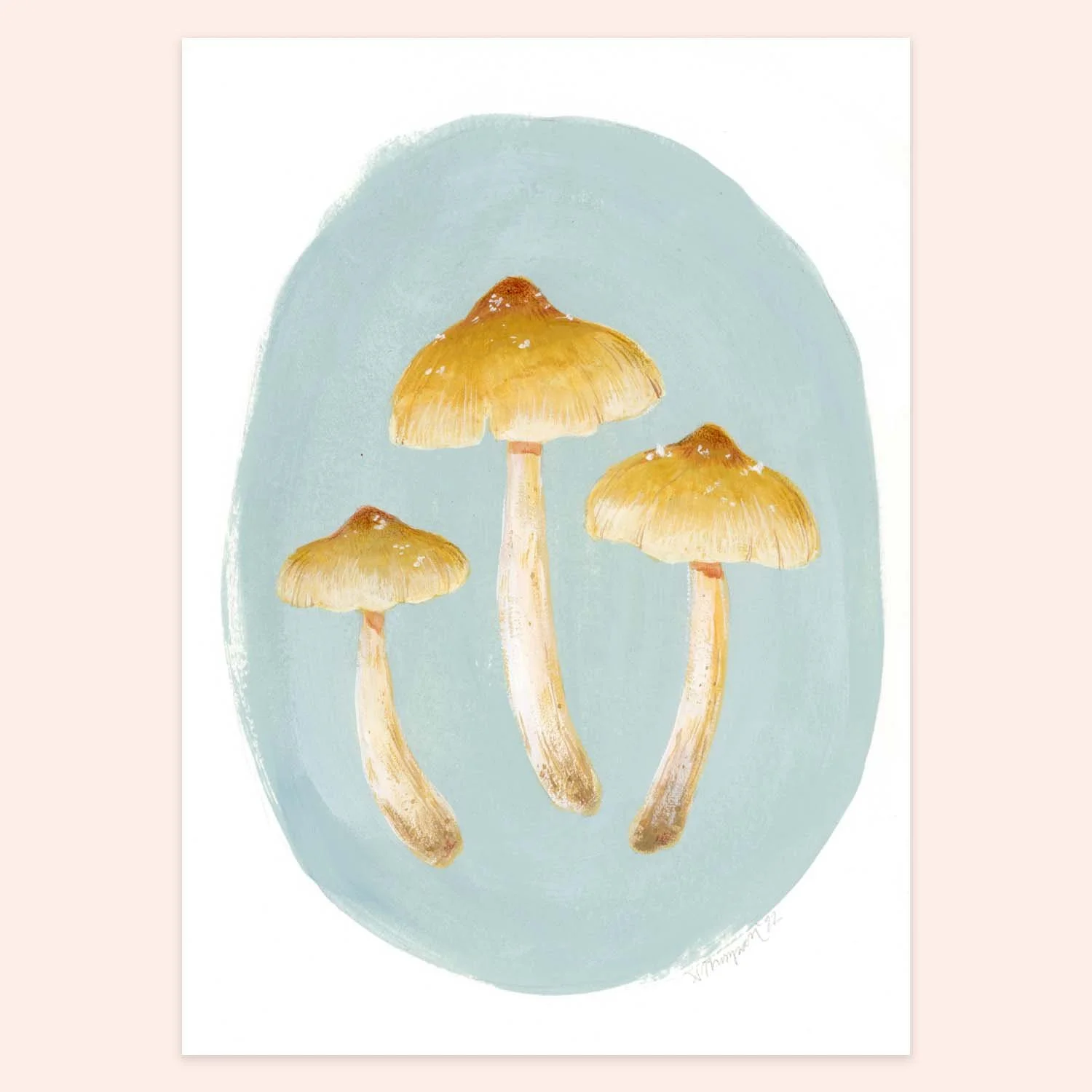 Three Yellow Mushrooms Wall Art - Original Painting — Alexandra